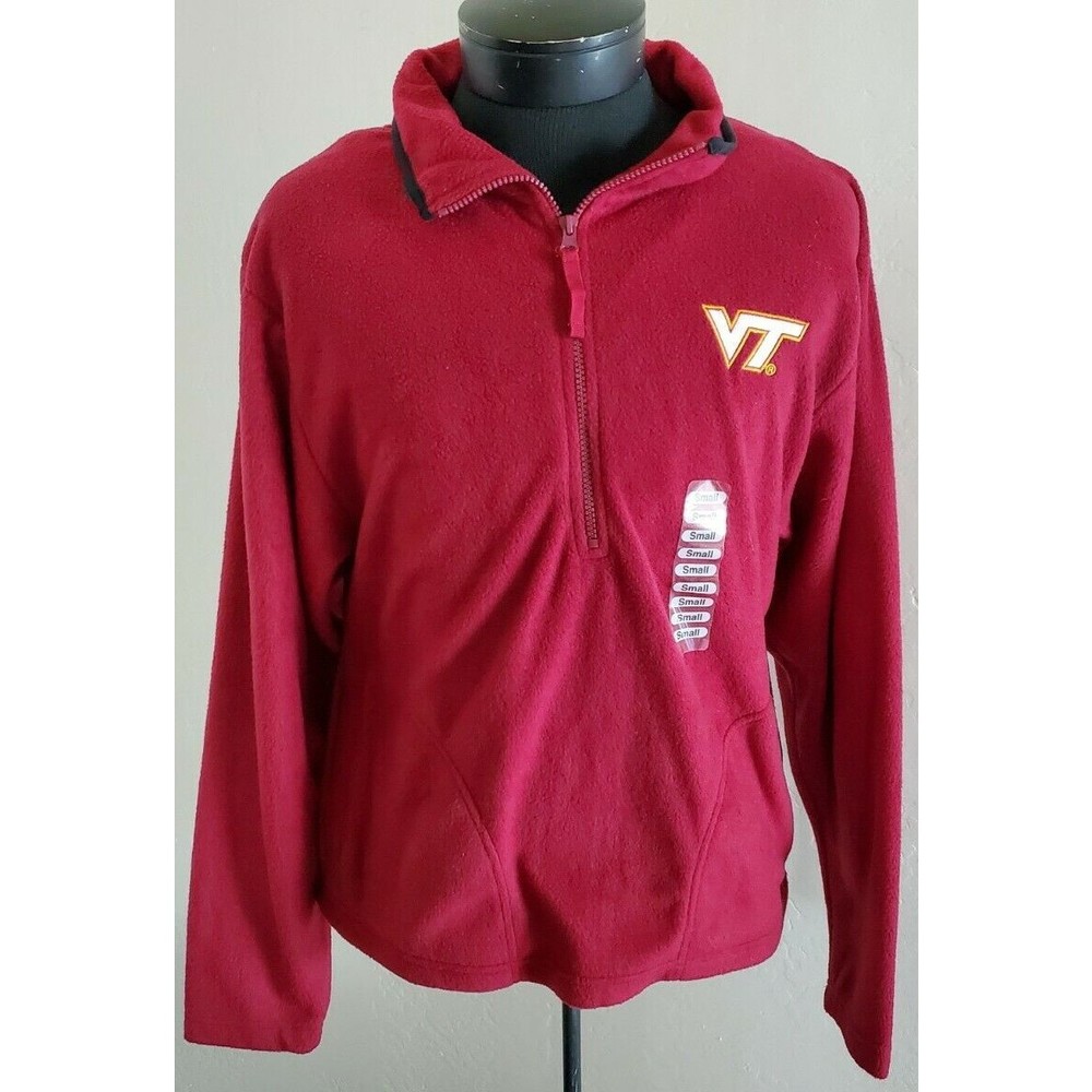 Vintage 90s Virginia Tech 1/4 Zip Fleece Sweater Jacket  - Size Small NWT